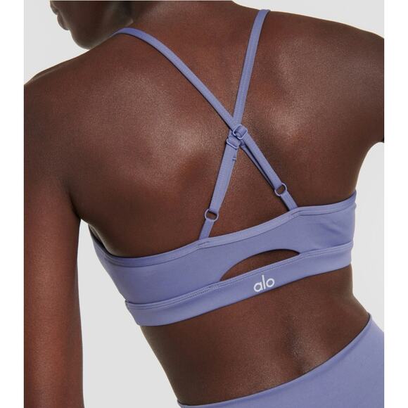 Alo Yoga Sports Bra Women Large Airlift Intrigue Purple Pilates Athletic Gym - Picture 1 of 10